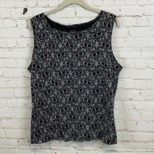 Jtb black & silver sparkling sleeveless top shirt blouse Size LARGE